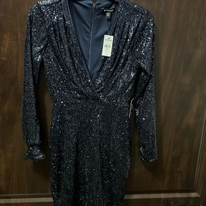 Express navy blue sequins dresses
